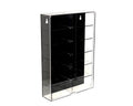 12-Car Wall Mount Display Case Black Back With Cover - Big J's Garage