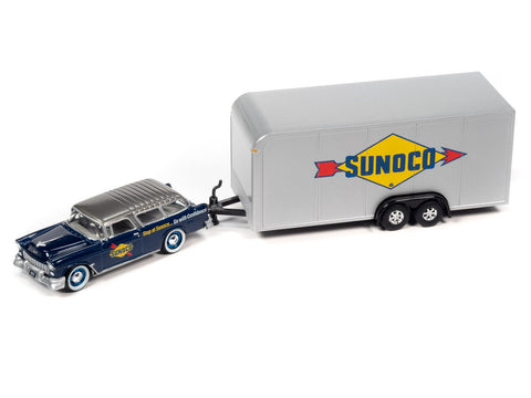 1955 Chevy Nomad w/Enclosed Trailer (Sunoco) Johnny Lightning - Big J's Garage