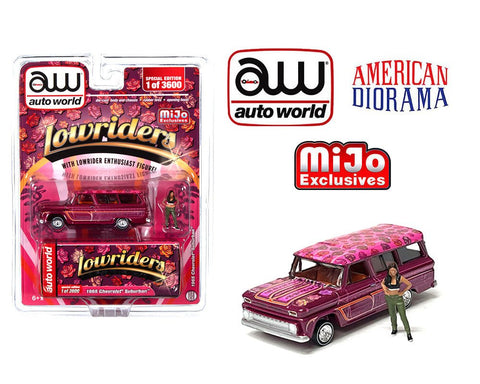 1965 Chevrolet Suburban Lowrider With Figure Auto World x American Diorama Mijo Exclusive - Big J's Garage