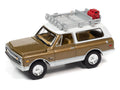 1969 Chevrolet Blazer-Saddle Poly w/White Roof and 2004 Hummer H2-Brown Camo Wrap 2-Pack Johnny Lightning - Big J's Garage