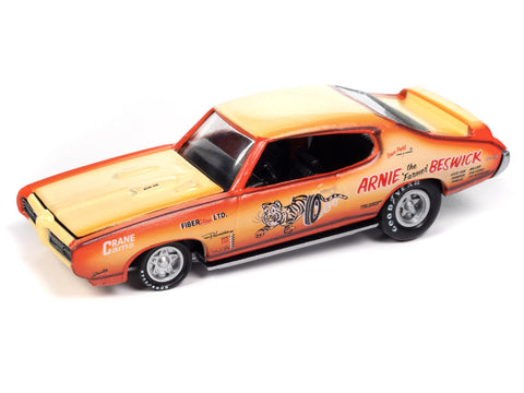 1969 Pontiac GTO Orange-Crème Fade Racing Champions - Big J's Garage