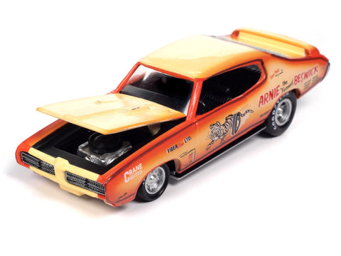 1969 Pontiac GTO Orange-Crème Fade Racing Champions - Big J's Garage