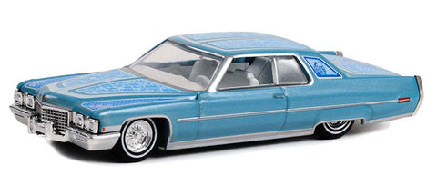 1972 Cadillac Coupe Deville Blue California Lowriders Series 2 Greenlight Collectibles - Big J's Garage