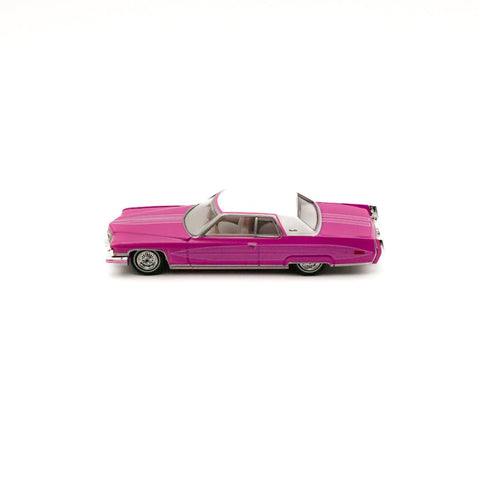 1973 Cadillac Coupe Deville Pink with White Top Greenlight Collectibles Mijo Exclusive - Big J's Garage