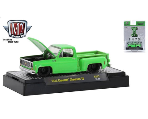 1973 Chevrolet Cheyenne 10 Green Riverside Show Diecastz M2 Machines (I) - Big J's Garage