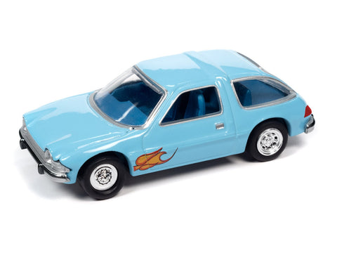 1976 AMC Pacer w/Poker Chip Trivial Pursuit Light Blue Johnny Lightning - Big J's Garage