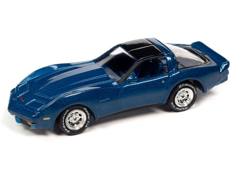 1982 Chevrolet Corvette Bright Blue Poly Johnny Lightning - Big J's Garage