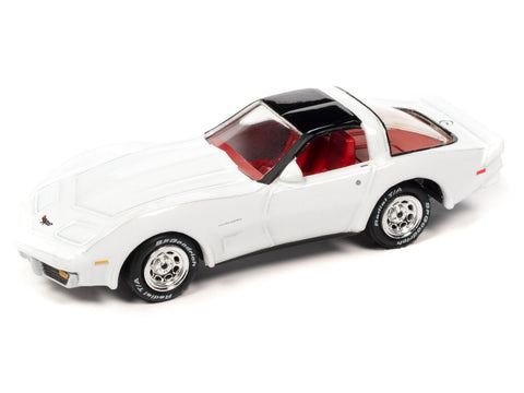 1982 Chevrolet Corvette Gloss White Johnny Lightning - Big J's Garage