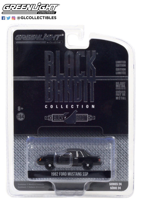 1982 Ford Mustang SSP - Black Bandit Police Black Bandit Series 24 Greenlight Collectibles - Big J's Garage