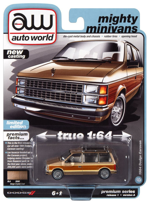 1984 Dodge Caravan Beige Crystal Poly w/Side Woodgrain Auto World - Big J's Garage