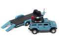 2004 Hummer H2 w/Open Trailer Ocean Blue Johnny Lightning - Big J's Garage