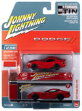 2014 Dodge Viper Adrenaline Red with Twin Black Stripes Johnny Lightning - Big J's Garage