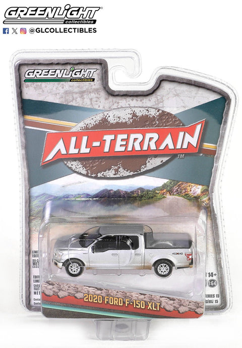 2020 Ford F-150 SuperCrew Iconic Silver with Mud Spray Greenlight Collectibles - Big J's Garage