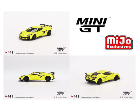 2023 Chevrolet Corvette Z06 Accelerate Yellow Mini GT Mijo Exclusive - Big J's Garage