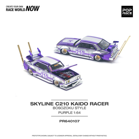 Nissan Skyline C210 Kaido Racer Bosozoku Style Purple Chrome Silver Pop Race - Big J's Garage