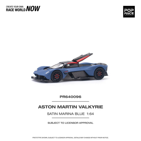 Aston Martin Valkyrie Satin Marina Blue Pop Race - Big j's Garage