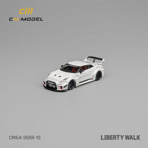 Nissan R35 GTR LBWK Supersilhouette 35GT-RR Liberty Walk White Limited Edition 1:64 CM Model - Big J's Garage