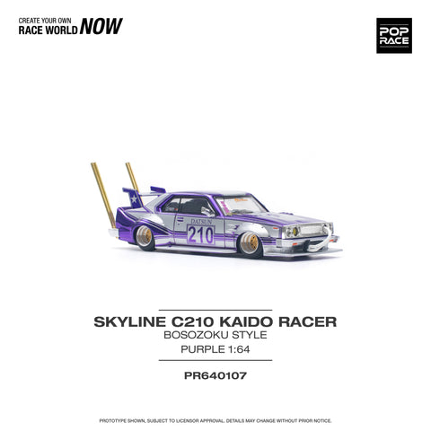 Nissan Skyline C210 Kaido Racer Bosozoku Style Purple Chrome Silver Pop Race - Big J's Garage