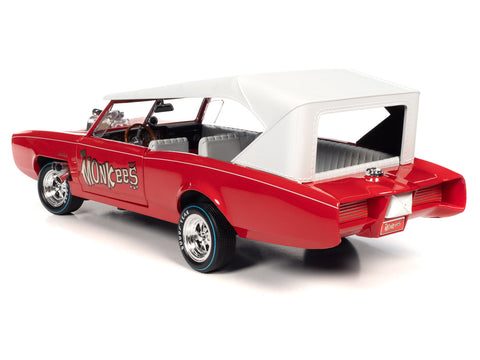 Monkeemobile Red body w/Flat White Roof  w/Monkees Graphics Auto World