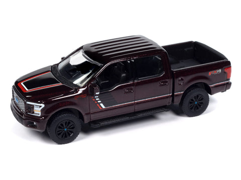 2020 Ford F-150 Truck Magma Red Metallic w/Hood & Side Stripes Auto World