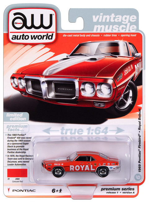 1969 Pontiac Firebird Carousel Red w/Royal Race Graphics & White Stripes Auto World