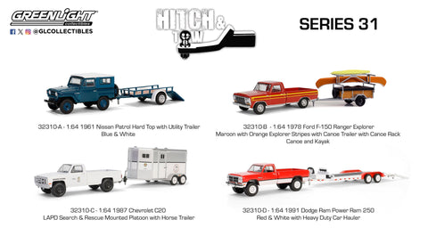 Hitch & Tow Series 31 Pack of 4 Greenlight Collectibles - Big J's Garage