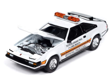 1983 Toyota Celica Supra White w/Toyota Grand Prix of Long Beach Official Pace Car Graphics & Roof Lightbar Auto World - Big J's Garage