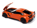 2019 Chevrolet Corvette Z06 (with Z07 Performance Package)NEW TOOLING - Sebring Orange w/Gloss Black Hood Center Auto World Premium 6 Car Assortment (Sealed Case) 2024 Release 2 Mix A - Big J's Garage