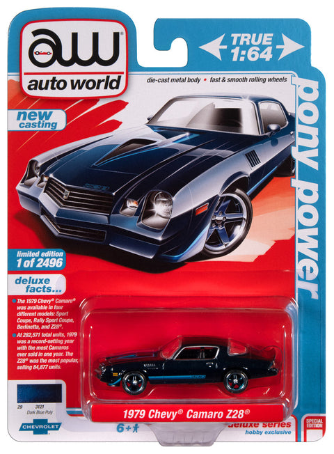 1979 Chevrolet Camaro Z28 Dark Blue Poly body with lower side Z28 Stripe Auto World