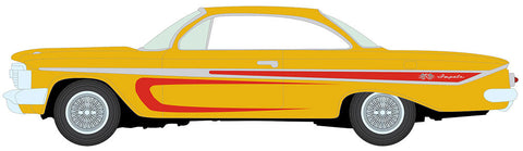 1961 Chevy Impala SS 409 (Scrapin’)-Metallic Yellow w/Red&nbsp; Johnny Lightning Street Freaks Assortment 2024 Release 1A Sealed Case of 6 - Big J's Garage