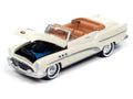 1953 Buick Super w/Travel Trailer Majestic White Hulls & Haulers Johnny Lightning - Big J's Garage