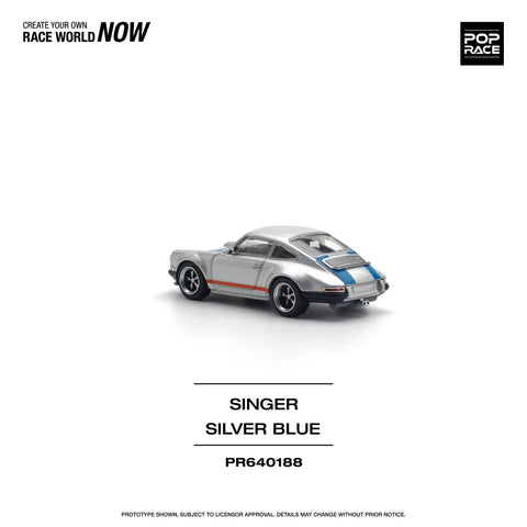 Porsche Singer Silver Blue Pop Race - Big J's Garage