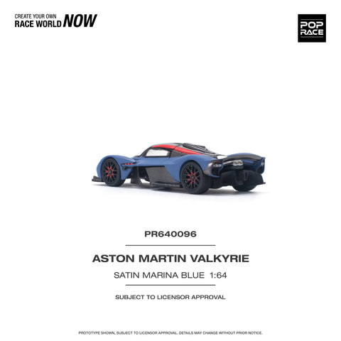 Aston Martin Valkyrie Satin Marina Blue Pop Race - Big j's Garage