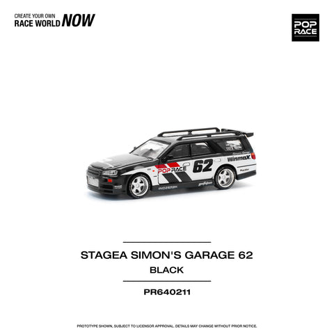 Nissan Stagea Simon's Garage #62 Black Pop Race - Big J's Garage