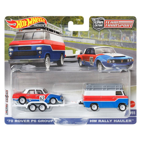 '70 Rover P6 Group 2 and HW Rally Hauler Hot Wheels Team Transport - Big J's Garage