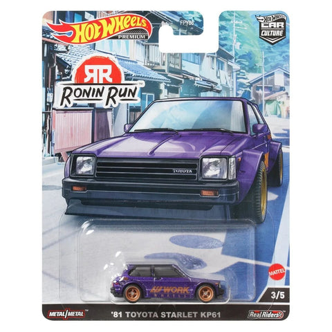 '81 Toyota Starlet KP61 Hot Wheels Car Culture Ronin Run - Big J's Garage