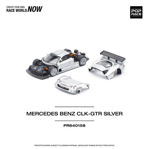 MERCEDES-BENZ AMG CLK GTR - SILVER Pop Race - Big J's Garage