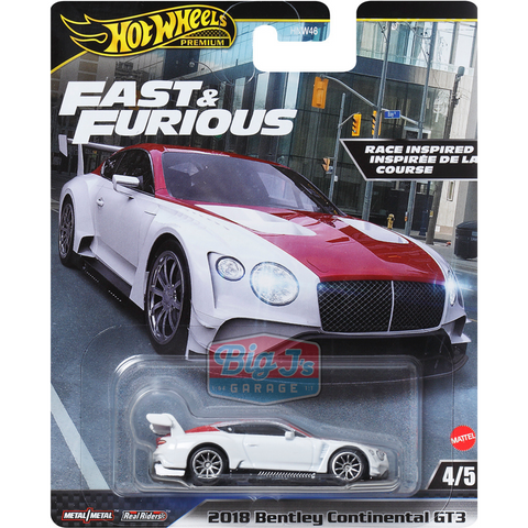 2018 Bentley Continental GT3 Fast and Furious Mix H Hot Wheels 5-Car Assortment - Big J's Garage