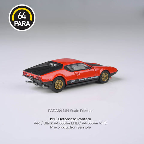 1972 De Tomaso Pantera Red/Black - Lights Down LHD Para 64 - Big J's Garage