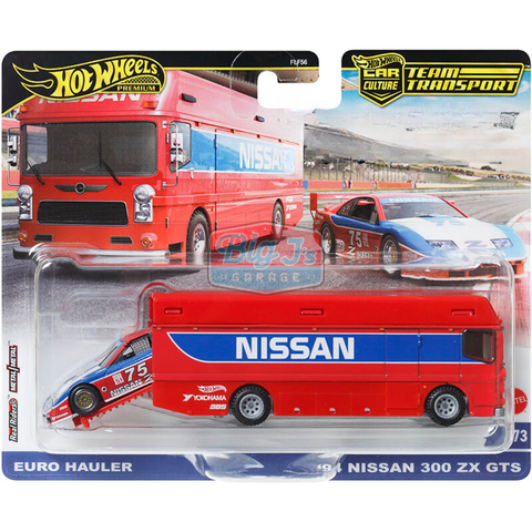 '94 Nissan 300 ZX GTS Euro Hauler Team Transport Hot Wheels Team Transport Assortment D 2024 Sealed Case Of 4 - Big J's Garage