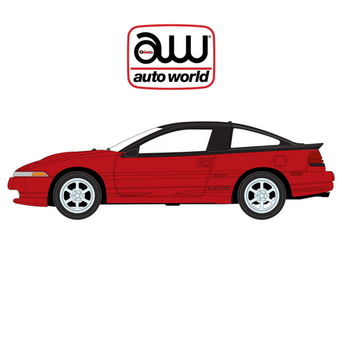 1990 Eagle Talon TSi Flash Red Body W/Gloss Black Upper Rood & Trunk Auto World - Big J's Garage