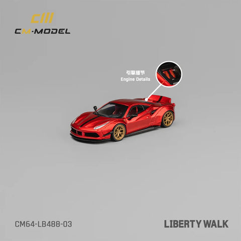 Ferrari LB488 Widebody LM Liberty Walk Limited Edition 1:64 CM Model - Big J's Garage