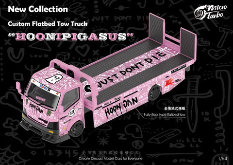 Custom Hoonipigasus Pink Pig Flatbed Tow Truck Hauler Micro Turbo - Big J's Garage