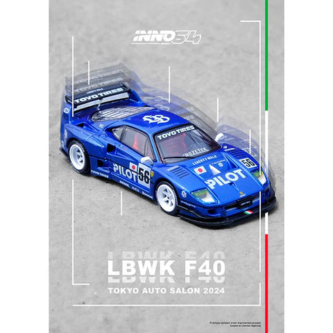 Ferrari F40 Liberty Walk Pilot Tokyo Auto Salon 2024 Blue Inno 64 - Big J's Garage