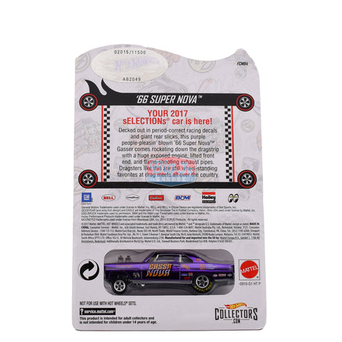 Hot Wheels RLC 2017 Selections Series '66 Super Nova Gasser Purple #2015 - Big J's Garage