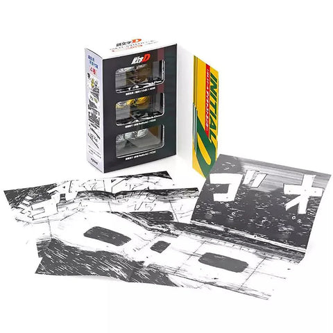 Initial D Comic Special Edition Manga Art 3 Car Set with Art Mats Kyosho 1:64 - Big J's Garage