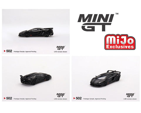 Lamborghini Aventador GT EVO LB-Silhouette Matte Black Mini GT Mijo Exclusives - Big J's Garage