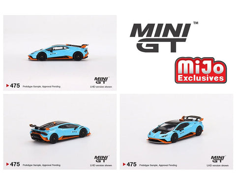 Lamborghini Huracan STO Blu Laufey Mini GT Mijo Exclusive - Big J's Garage