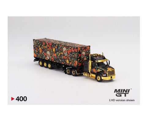 Mini GT 1:64 Mijo Exclusive Western Star 49X with 40 Ft Container Day Of The Dead “Dias De Los Muertos” 2022 Limited Edition - Big J's Garage