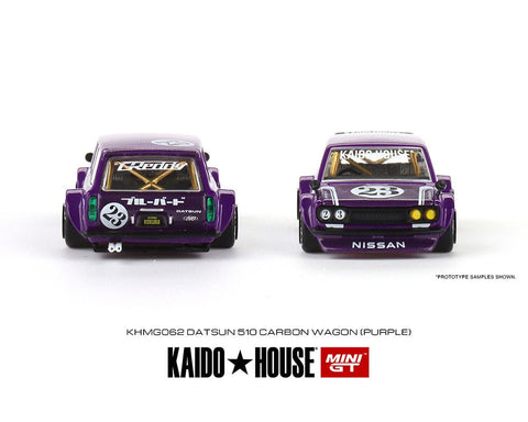 Nissan Datsun 510 Wagon Carbon Fiber V1 Purple Kaido House x Mini GT - Big J's Garage